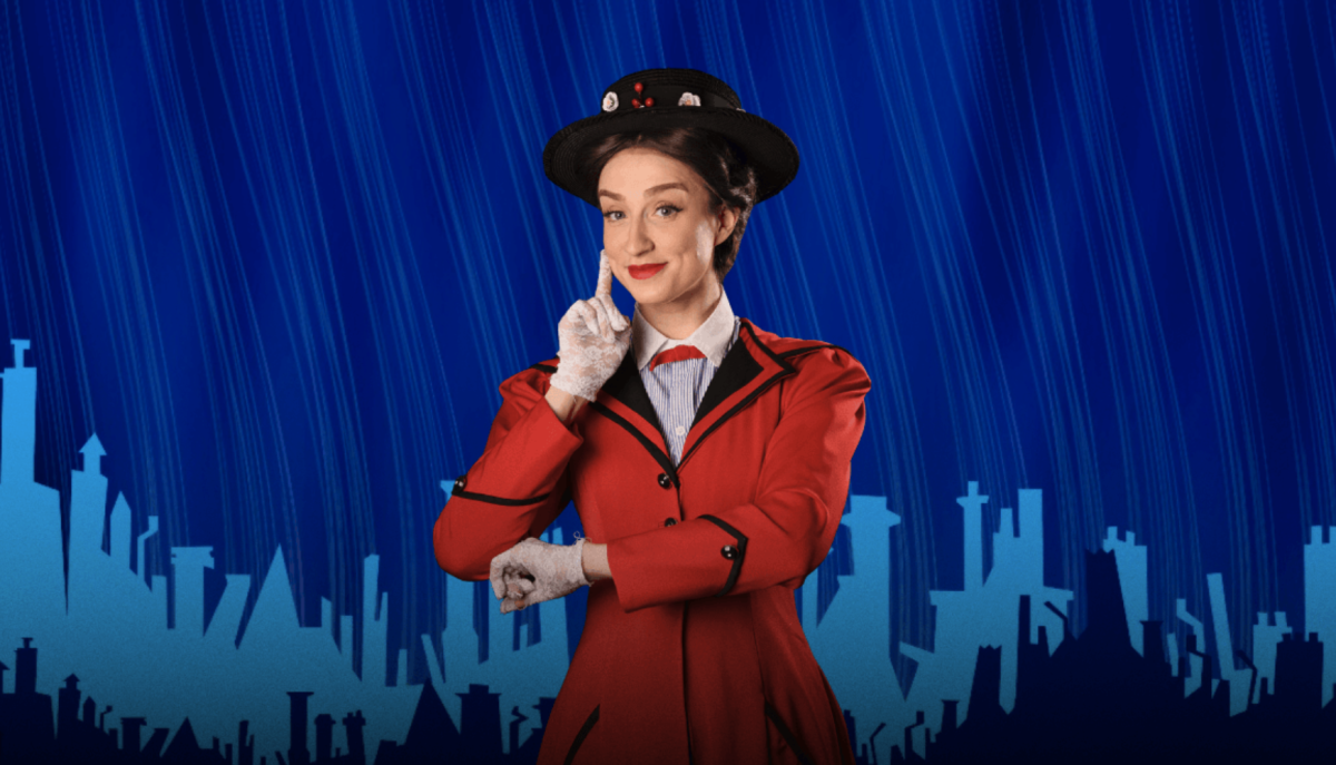 Actress dressed as Mary Poppins